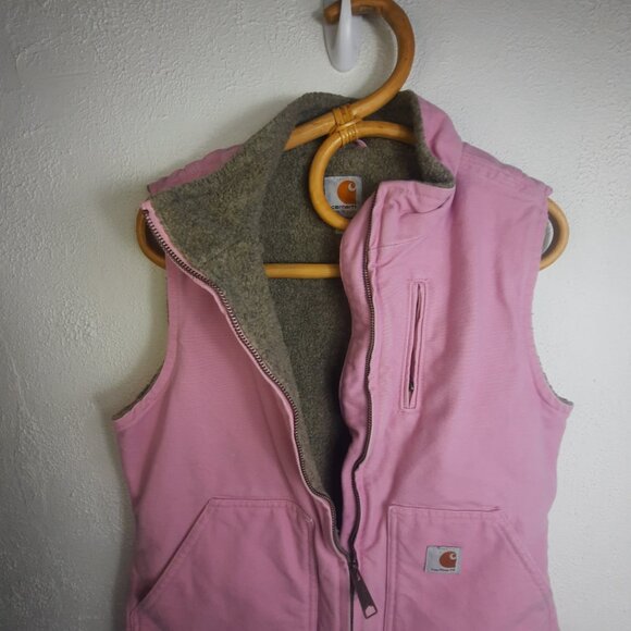 Carrhart Sherpa-Lined Pink Vest, Womens size Small, WV001 690 - Picture 4 of 9